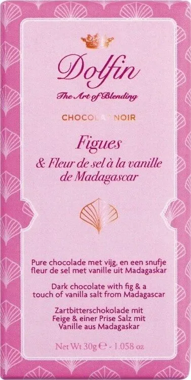 Chocolat noir, figues, fleur de sel a la vanille de Madagascar