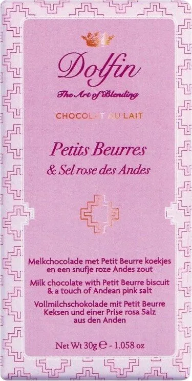 Chocolat au lait, petits beurre & sel rose des Andes