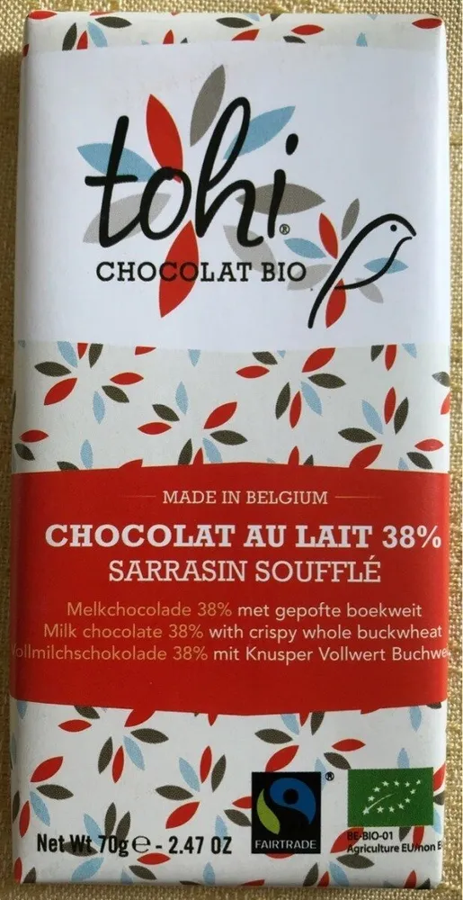 Chocolat au lait 38% sarrazin soufflé