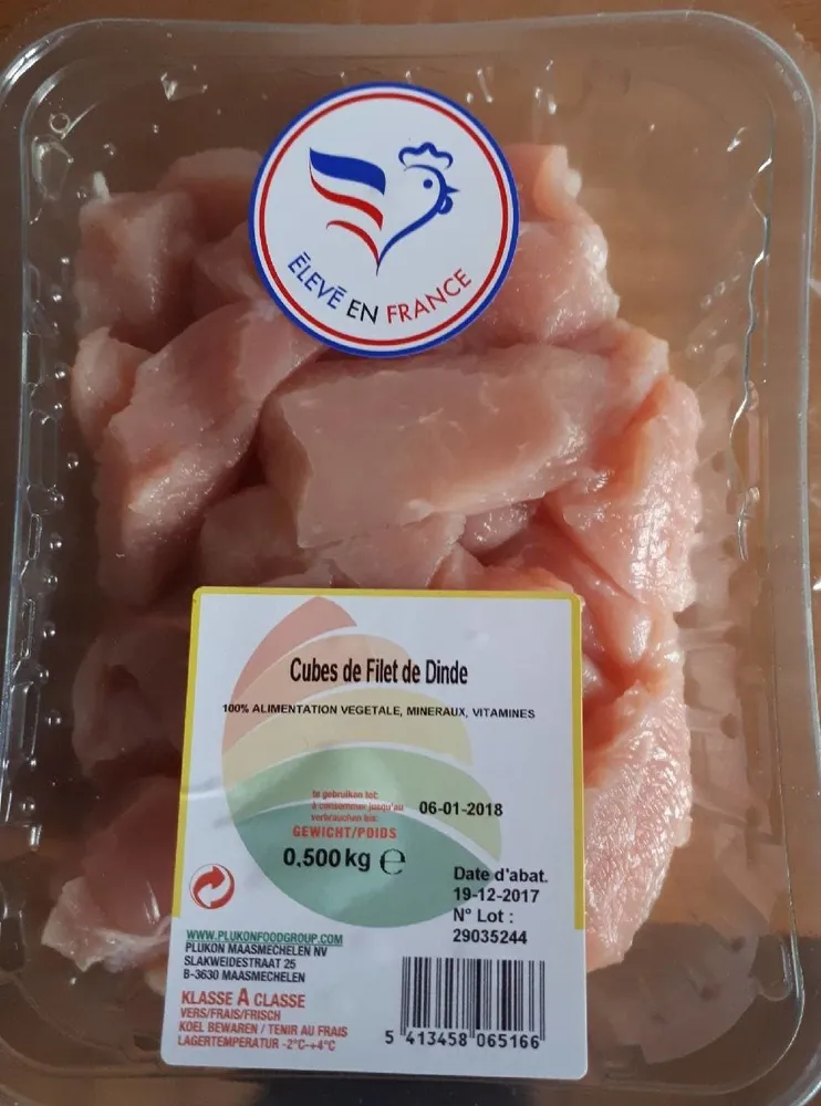 Cubes de filets de dindes