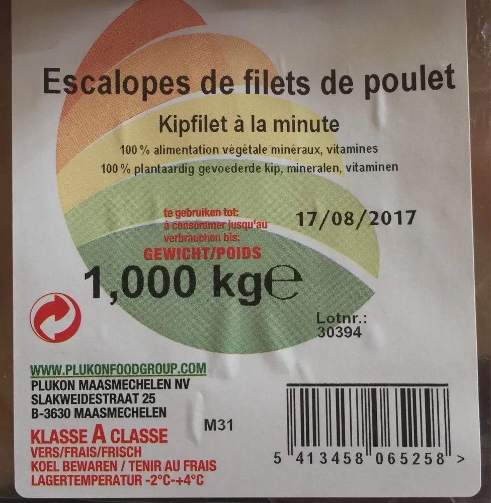 Escalopes de filets de poulet