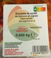 BROCHETTES DE POULET AUX POIVRONS ET OIGNONS