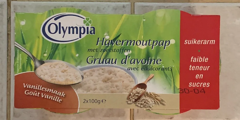 Gruau d'avoine avec édulcorants