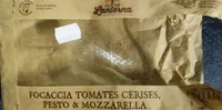 Focaccia tomates cerises pesto et mozzarella