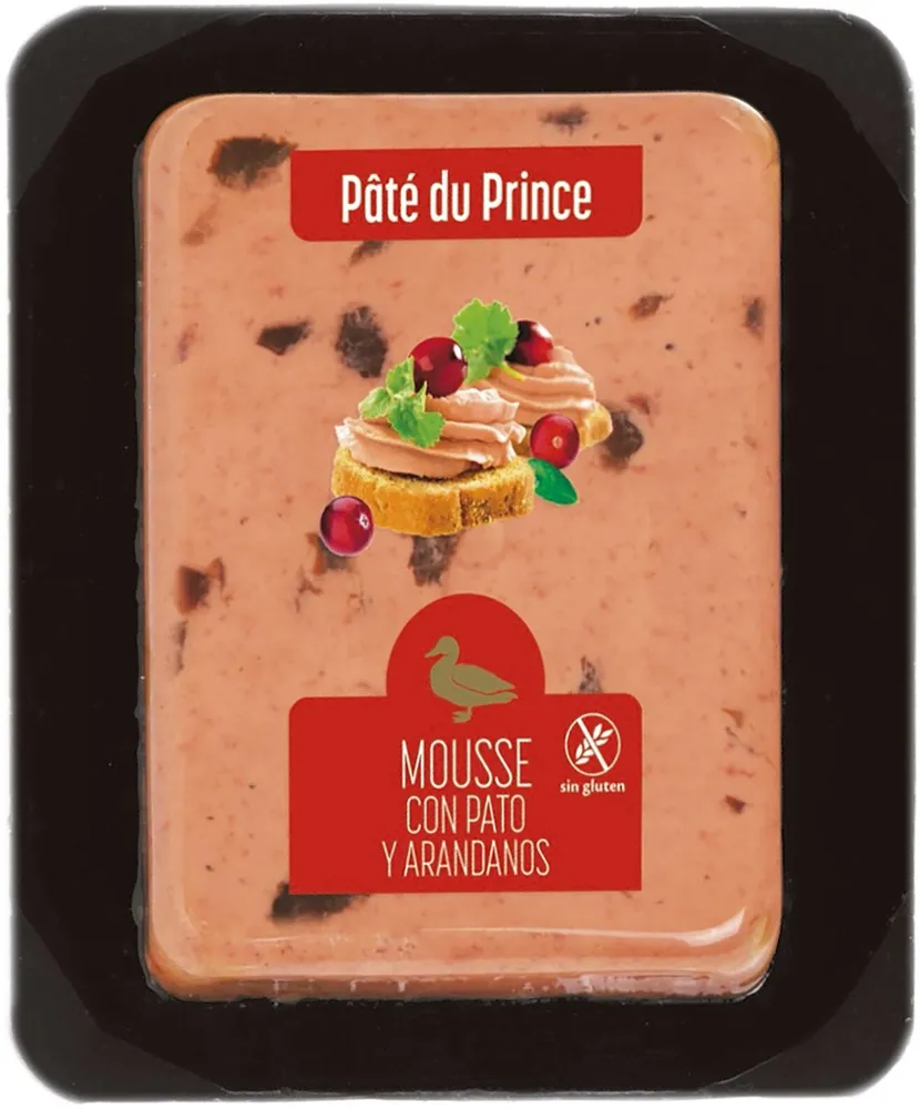Mousse con pato y arandanos