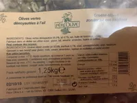 Olives vertes dénoyautées à l'ail