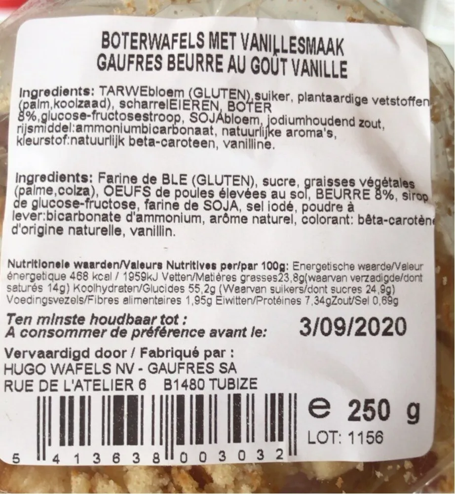 Boterwafels met vanillesmaak