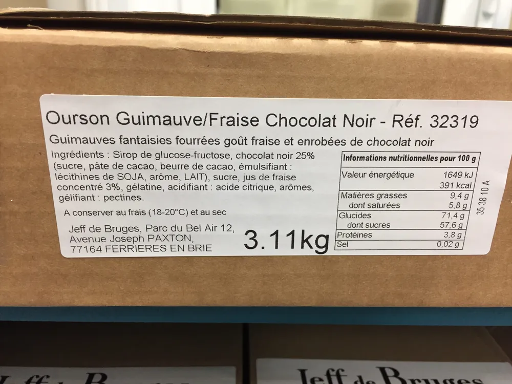 Ourson Guimauve / Fraise Chocolat Noir