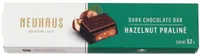 Dark chocolate bar hazelnut praliné