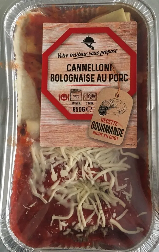 Cannelloni bolognaise porc