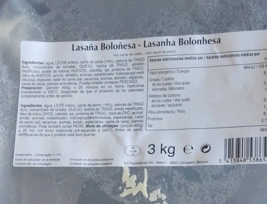 Lasaña Bolonesa