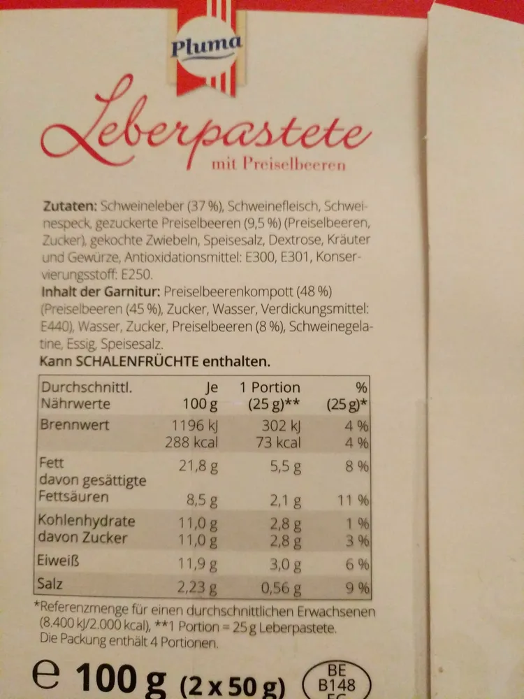 Leberpastete mit Preiselbeeren