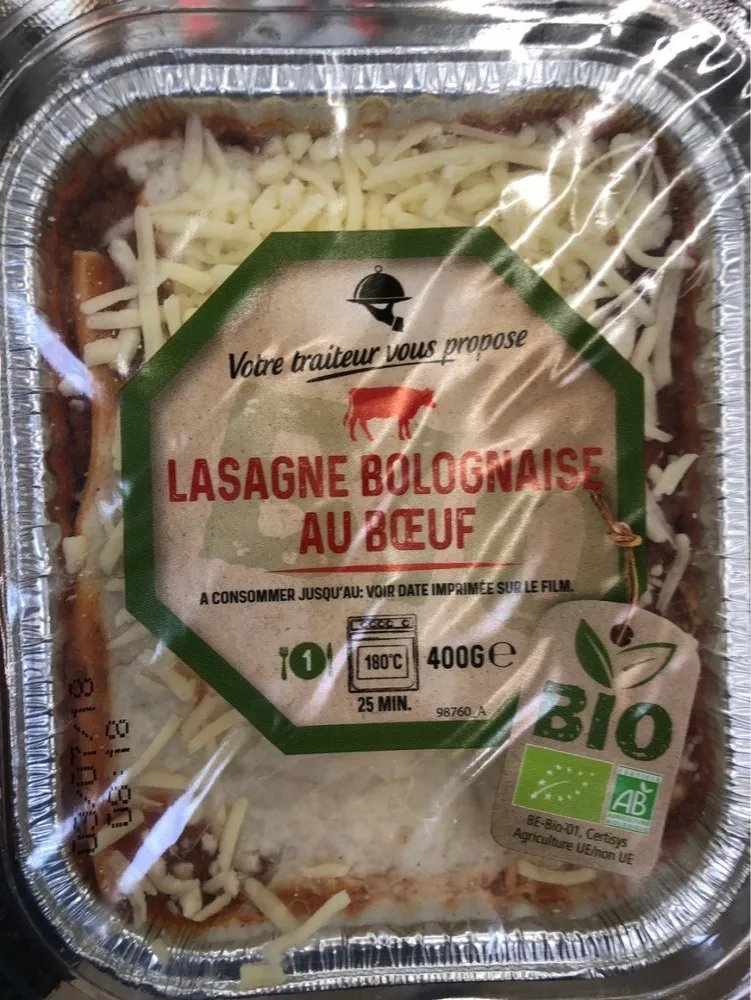 Bio lasagne bolognaise