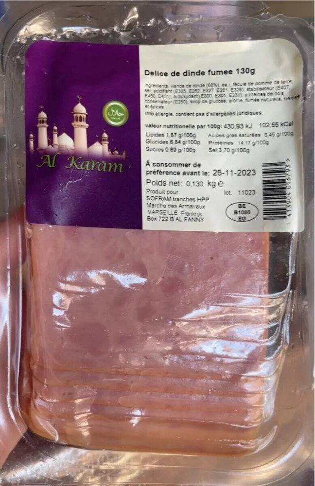 Delice de dinde fumee 130gr