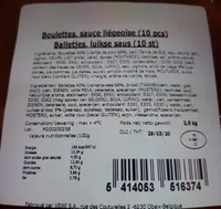 Boulettes, sauce liégeoise (10 pcs)
