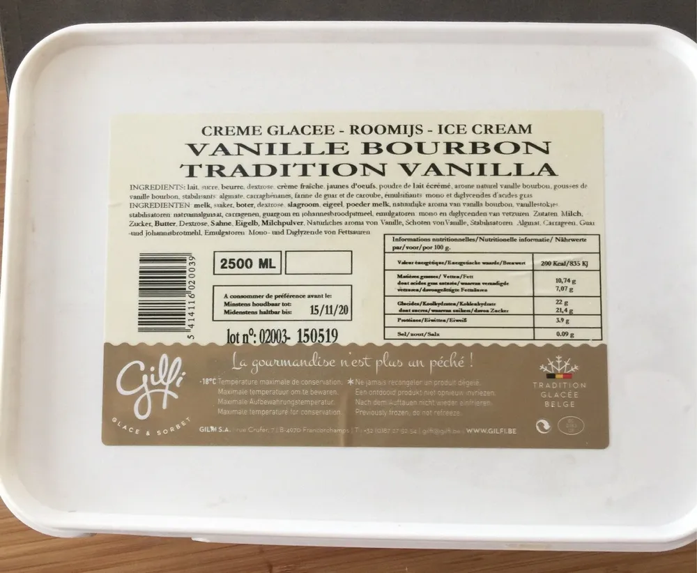 Glace vanille biurbon