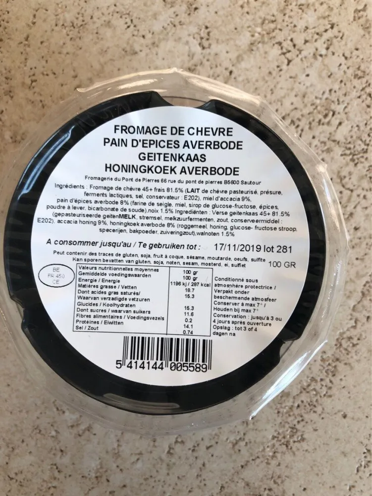 Fromge de chevre pain d'epices