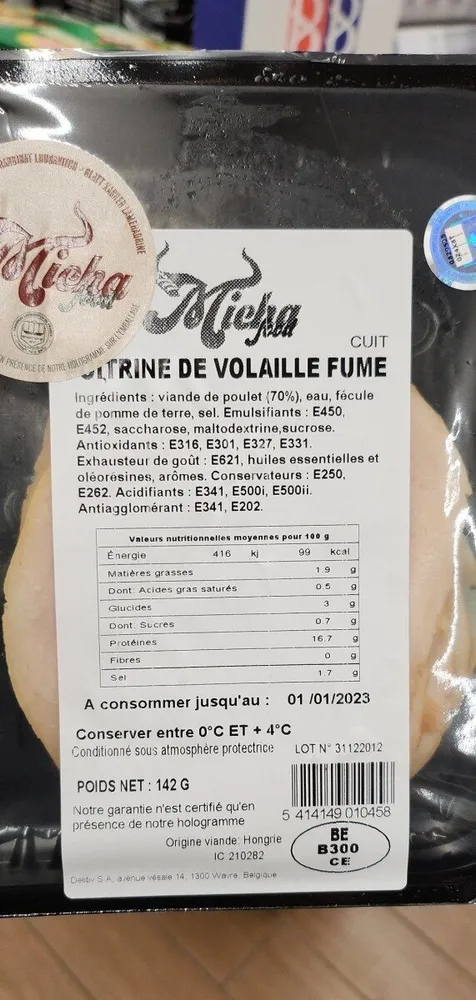 Poitrine de volaille fumée
