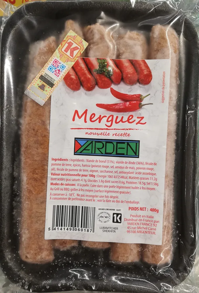 Merguez de boeuf cuite