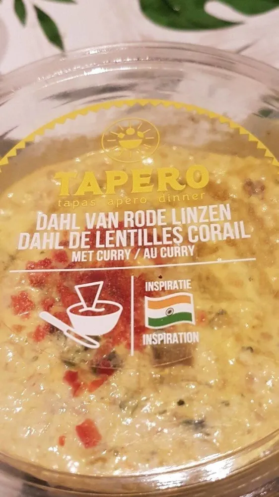 Tapero: tapas apero  dahl de lentilles corail au curry