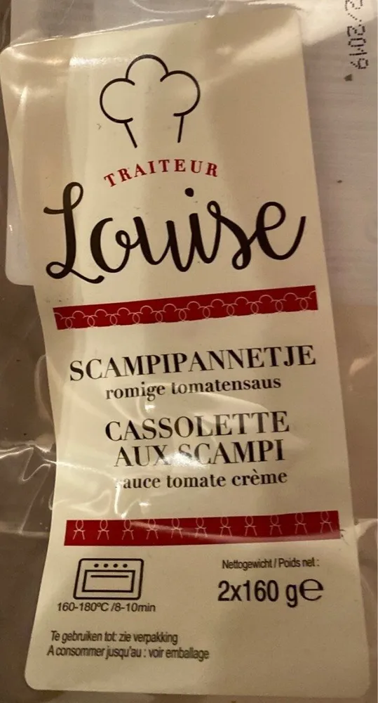 Cassolette aux scampis sauce tomate crème