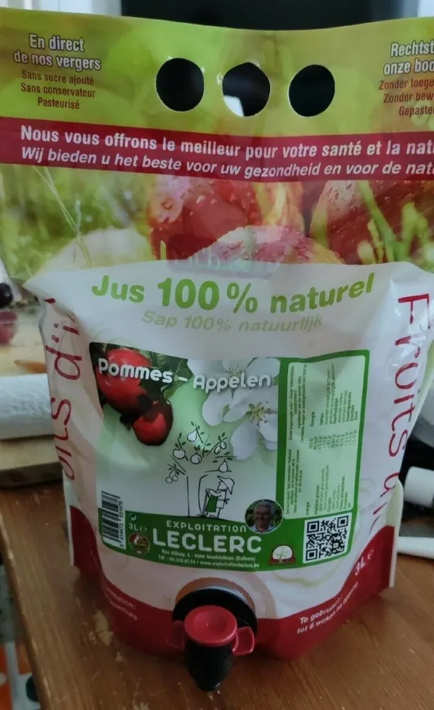 Jus de pomme 100% naturelle