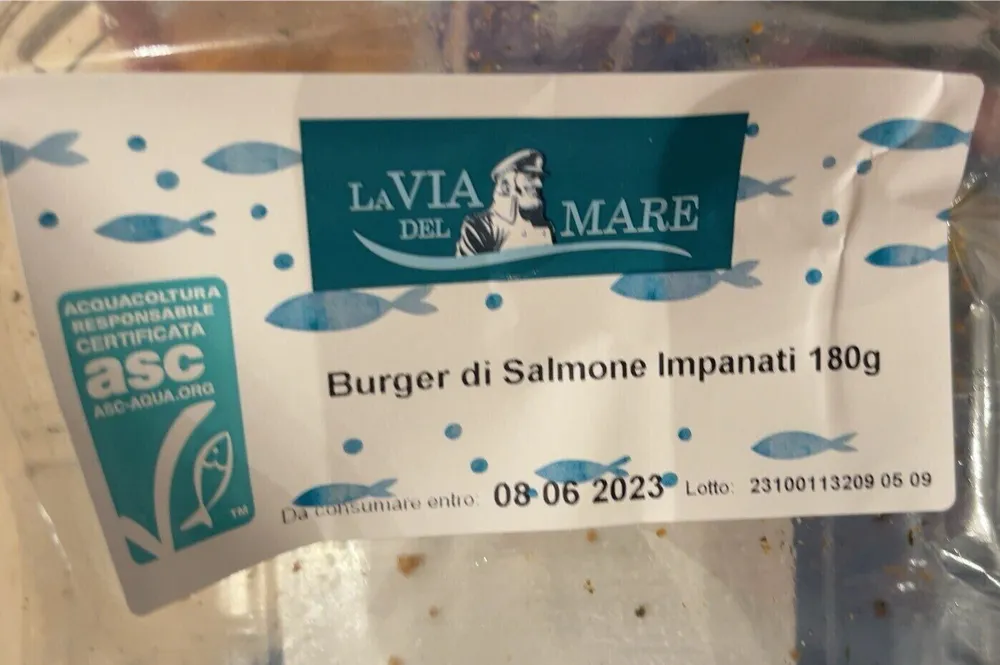 Burger di salmone impanati 180gr