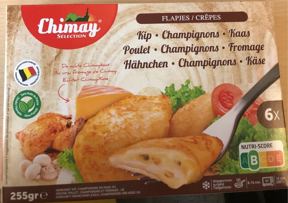 Crêpes poulet champignon fromage