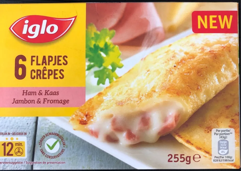 Crêpes jambon et fromage