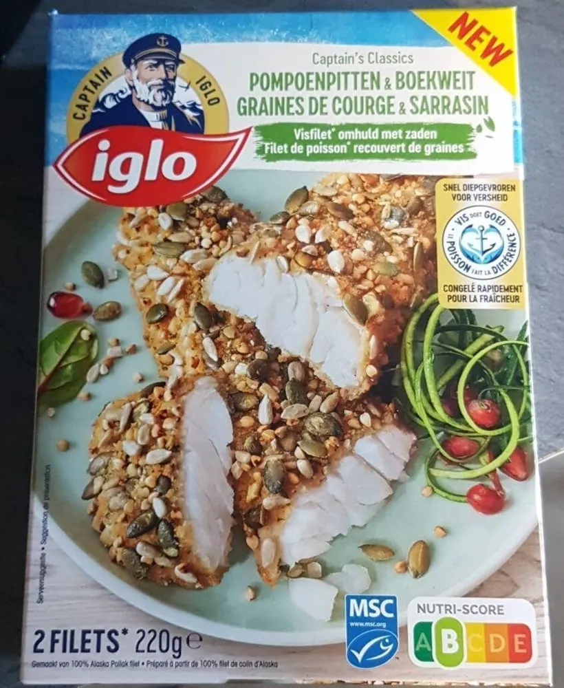 Filet de poisson recouvert de graines