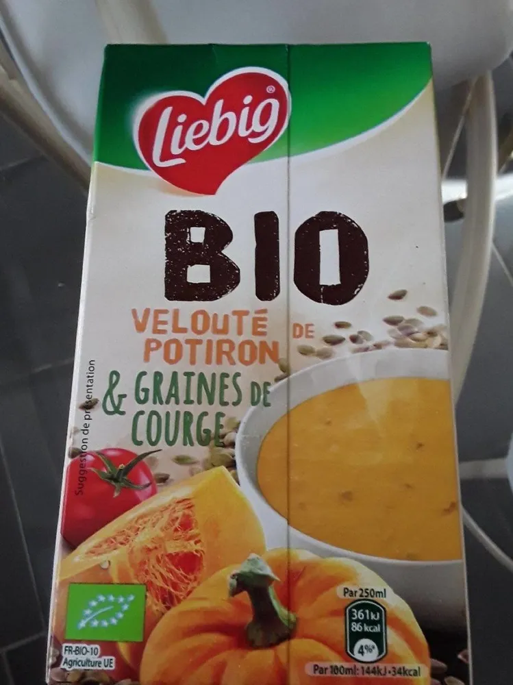 Velouté potiron et graines de courge