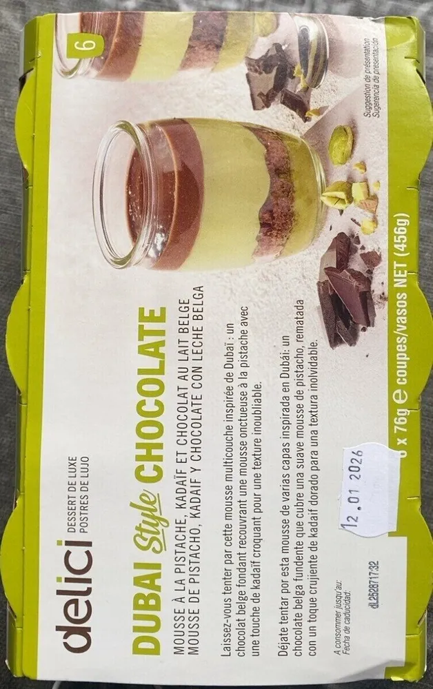 Mousse a la pistache et chocolat au lait