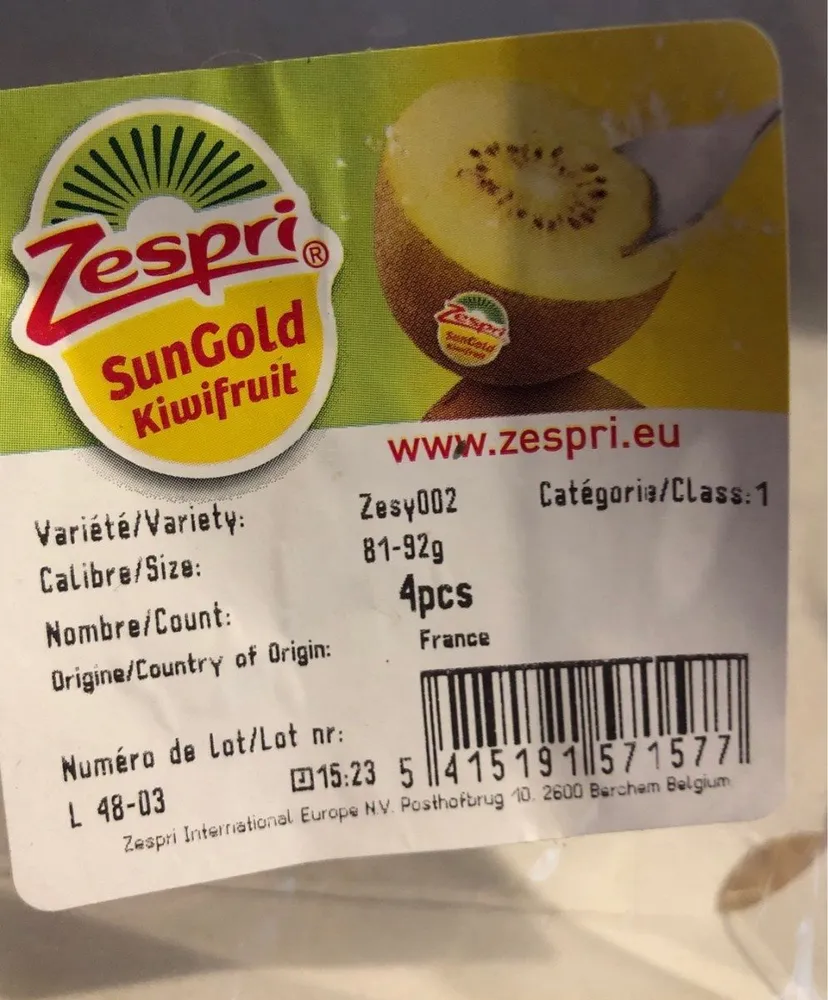 Sungold kiwifruit