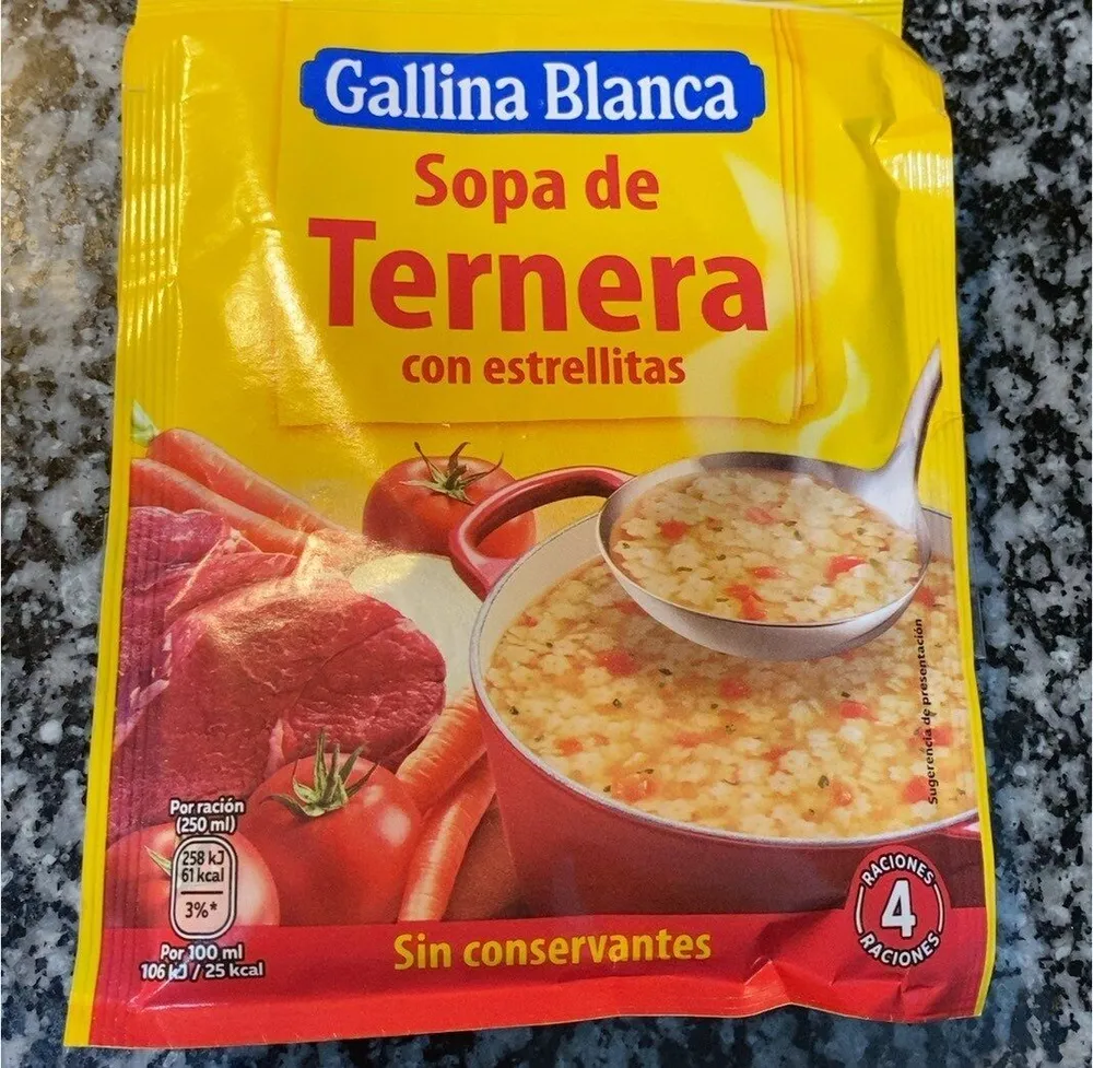 Sopa de ternera con estrellotas
