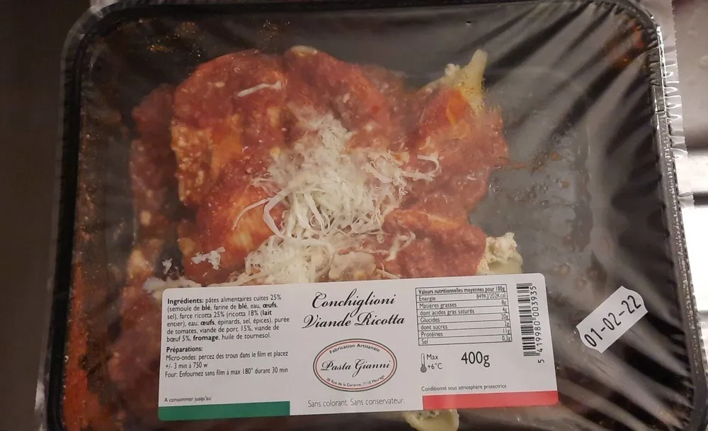 Conchiglioni viande ricotta
