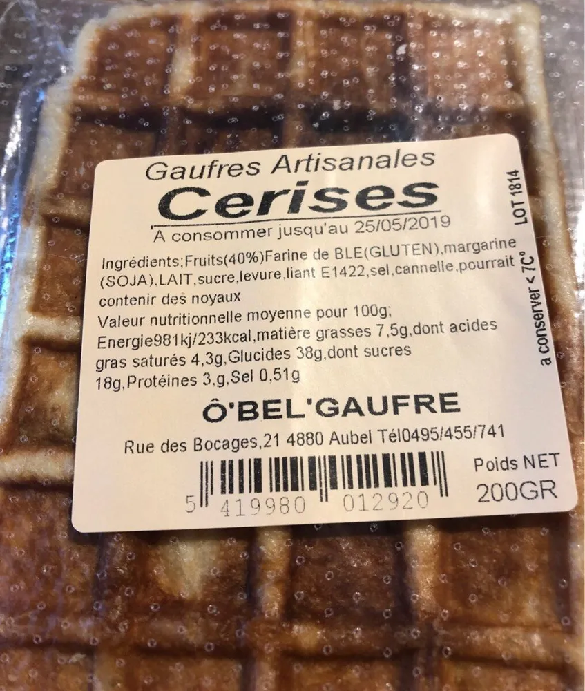 Gaufre Artisanale Cerises
