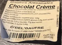 Gaufres artisanales chocolat creme