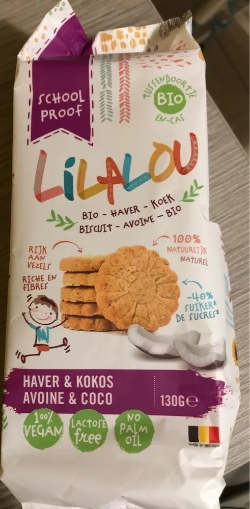 Lilalou biscuit avoine et coco bio
