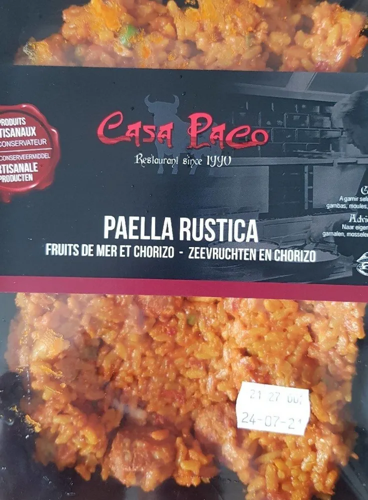 Paella Rustica - Fruits de mer et Chorizo