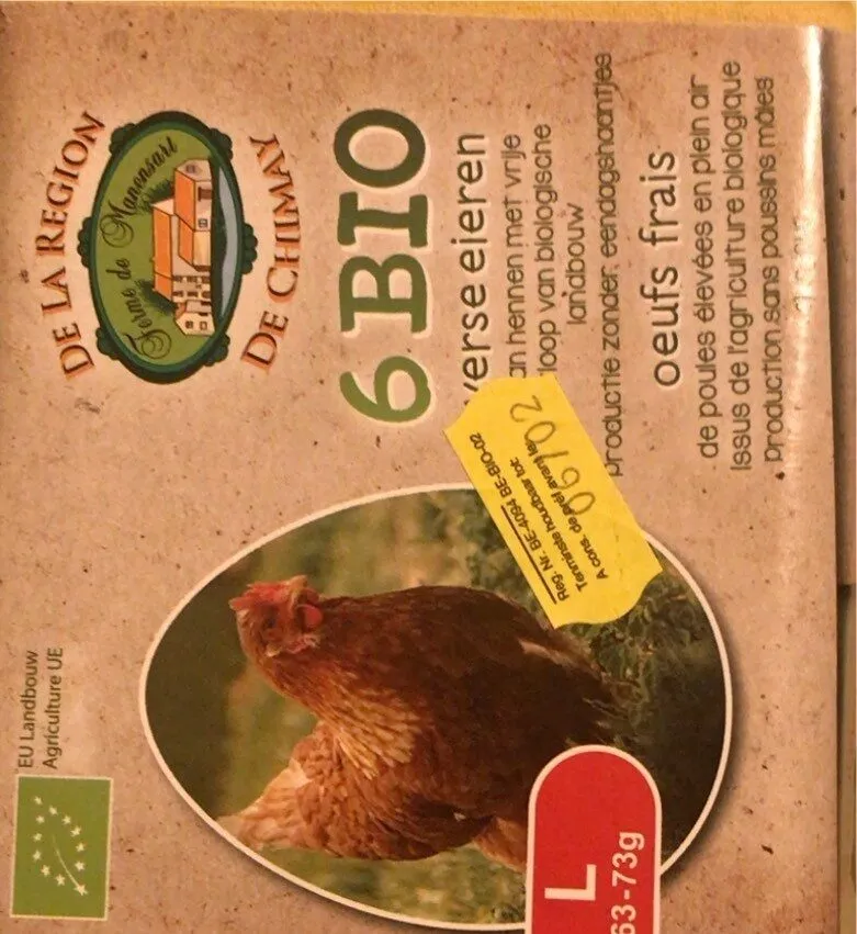 Oeufs frais bio catégorie A