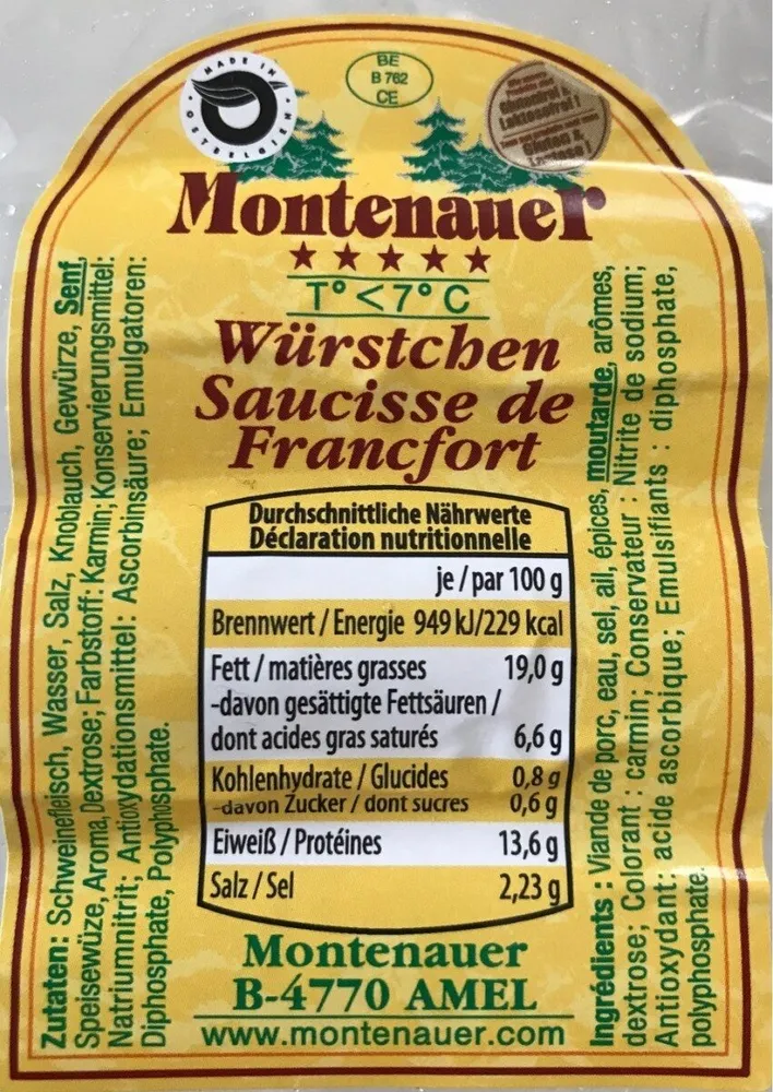 Saucisse de francfort montenauer