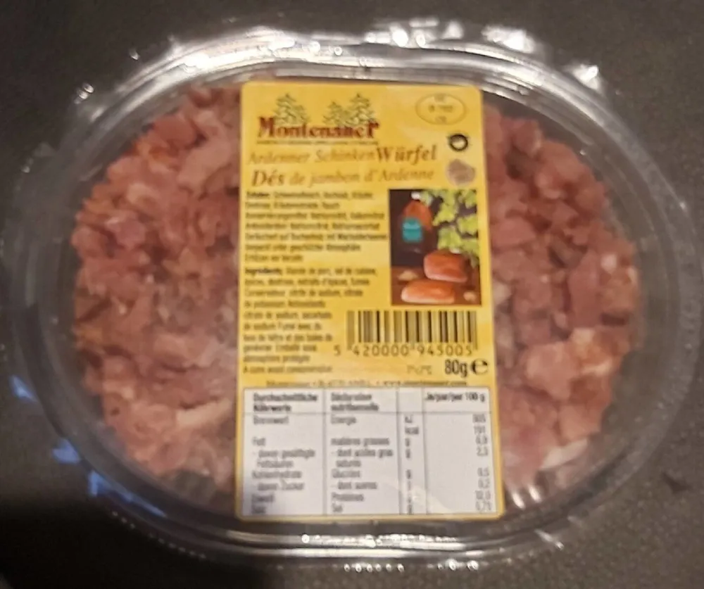 Dès de jambon  d'Ardenne