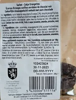 Écorce d'orange confites enrobées de chocolat noir