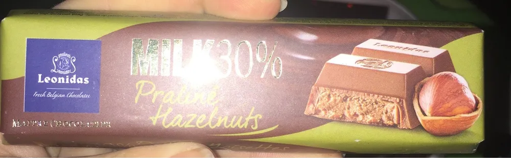 Barre de chocolat au lait praliné