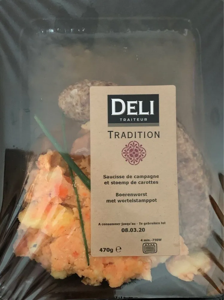 Saucisses de campagne et stoemp de carottd