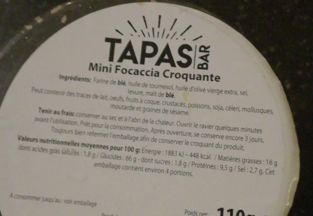 Mini focaccia croquante
