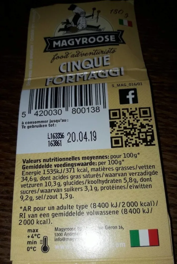 magyroose cinque formaggi