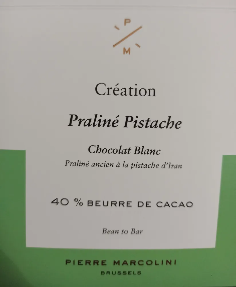 Praliné Pistache Chocolat Blanc