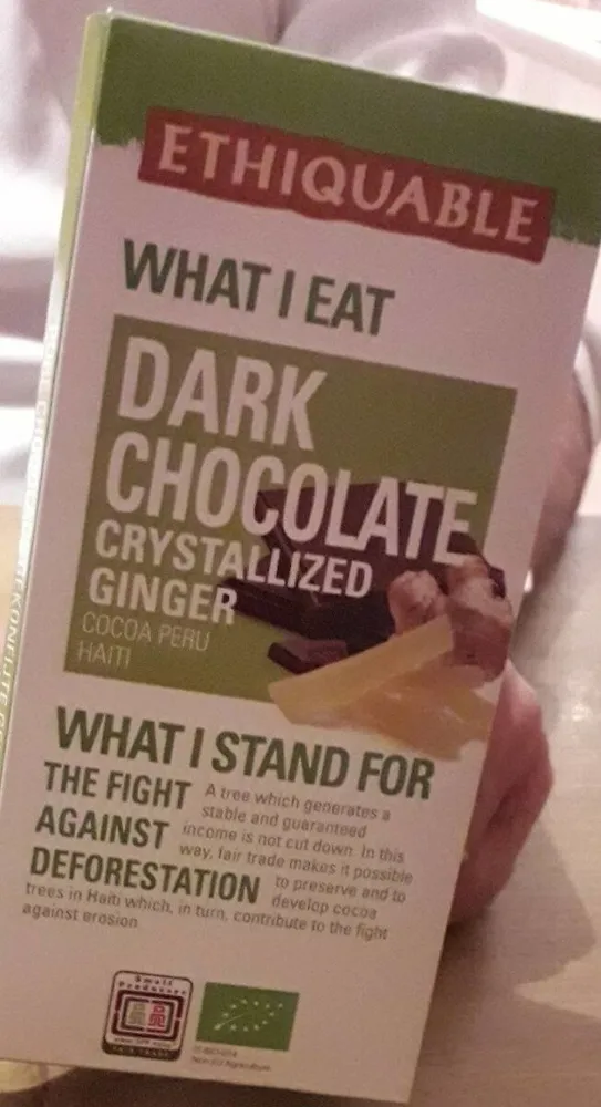 Dark chocolate crystallized ginger