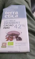 Chocolat lait dessert cacao peru 42%